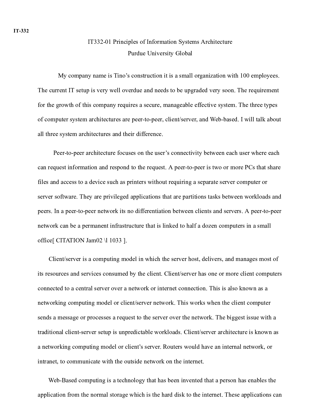 Preview image for IT332 Unit  2 Assignment.docx    IT-332  IT332-01 Principles of Information Systems Archit